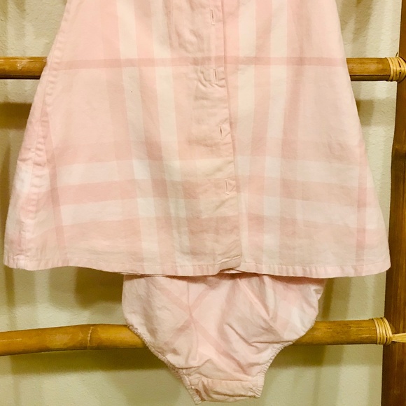 Burberry children pink plaid dress, puff sleeve - Picture 6 of 6